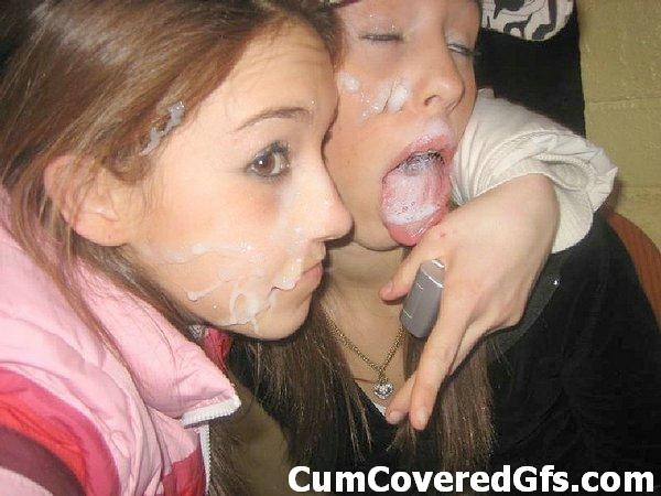 Lovely teen girlfriends taking big facial cumshots #75829990