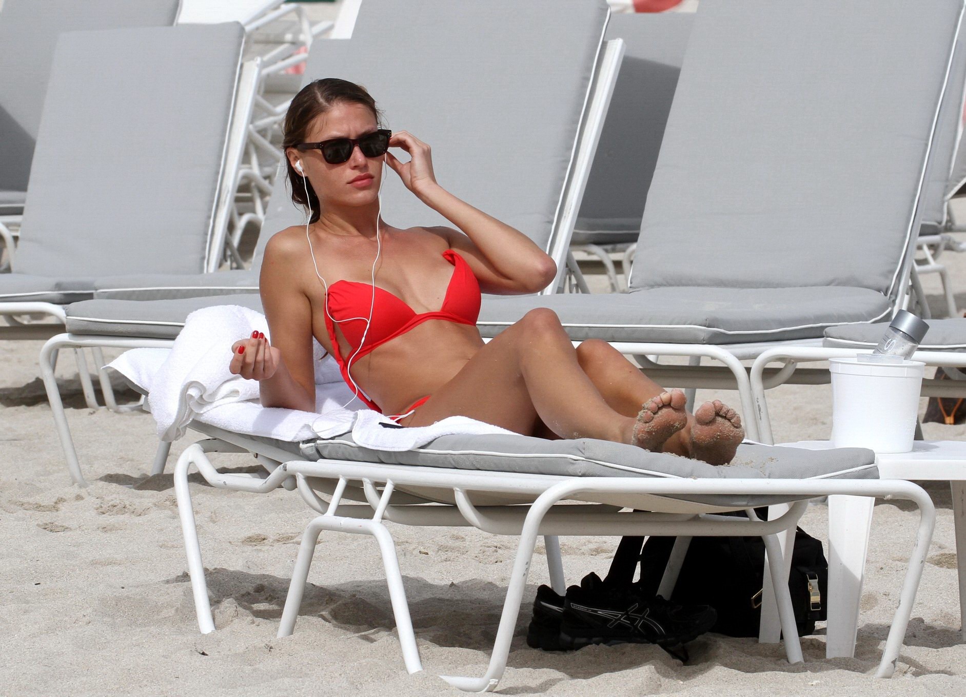 Olga Kent showing off her bikini body on a beach in Miami #75207608