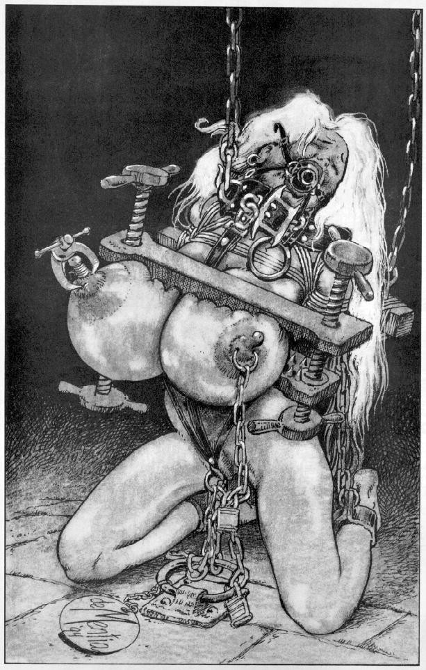 bizarre female contortion bondage artwork and fetish drawing #69672278