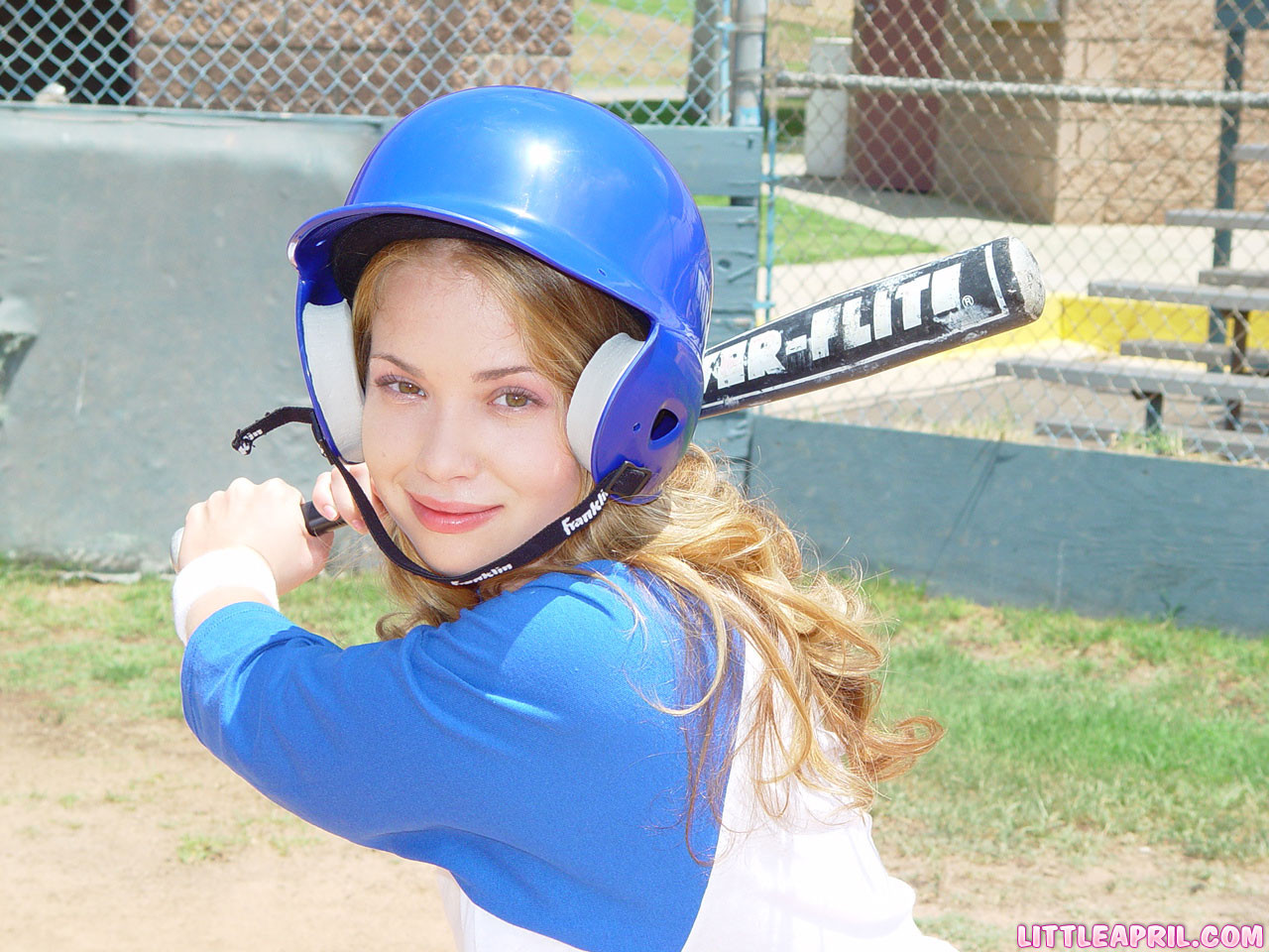 April looking cute in her baseball uniform #67829072