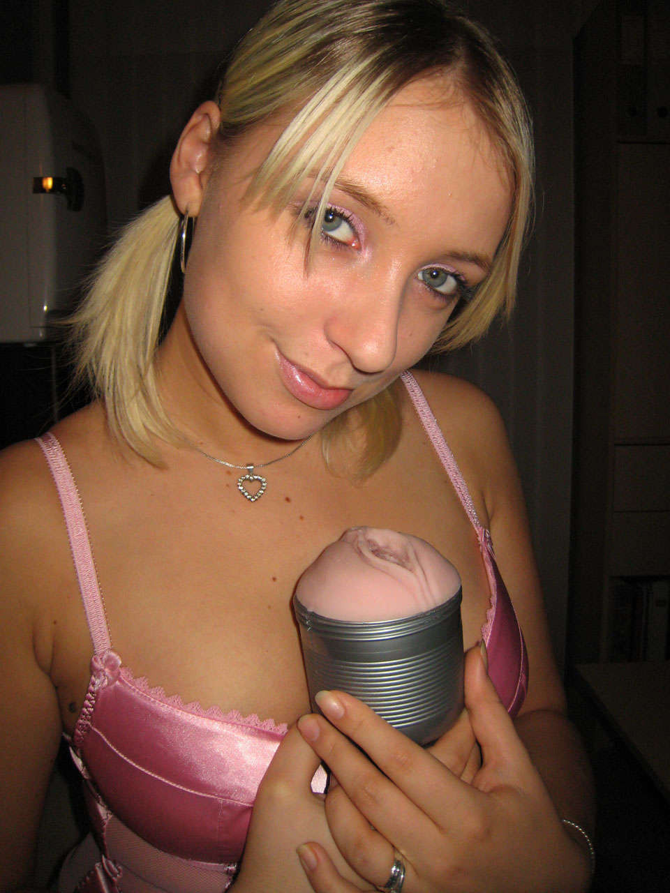 Hot blonde babe sucks her BFs big dick then fucks it with a Fleshlight until he  #68407219