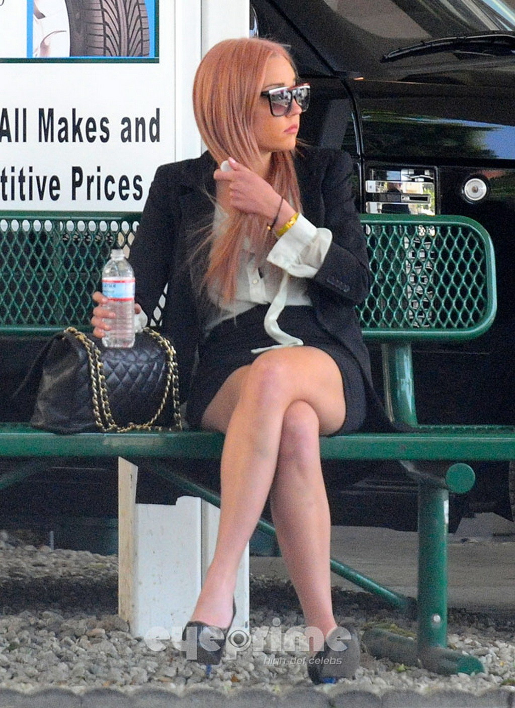 Amanda Bynes looking very sexy in short skirt and c-thru shirt at a tow yard in  #75267402