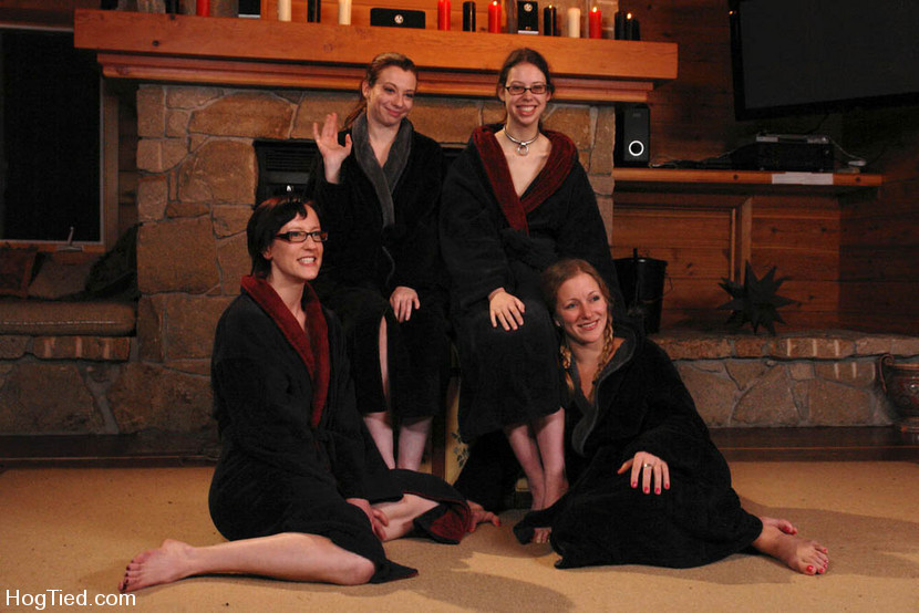 little indoor whipping and then back out into the cold for some bondage #72159075