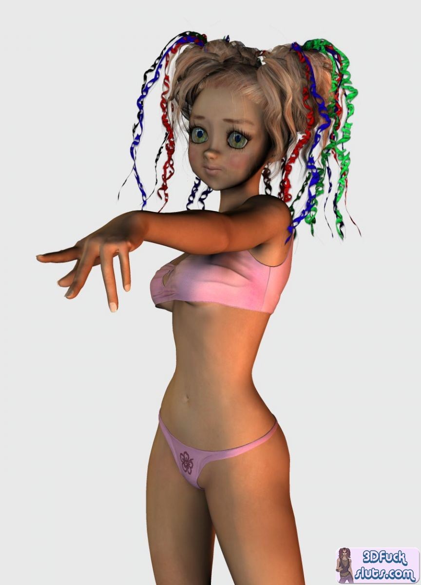 Tímido toon chica joven posando
 #69687554