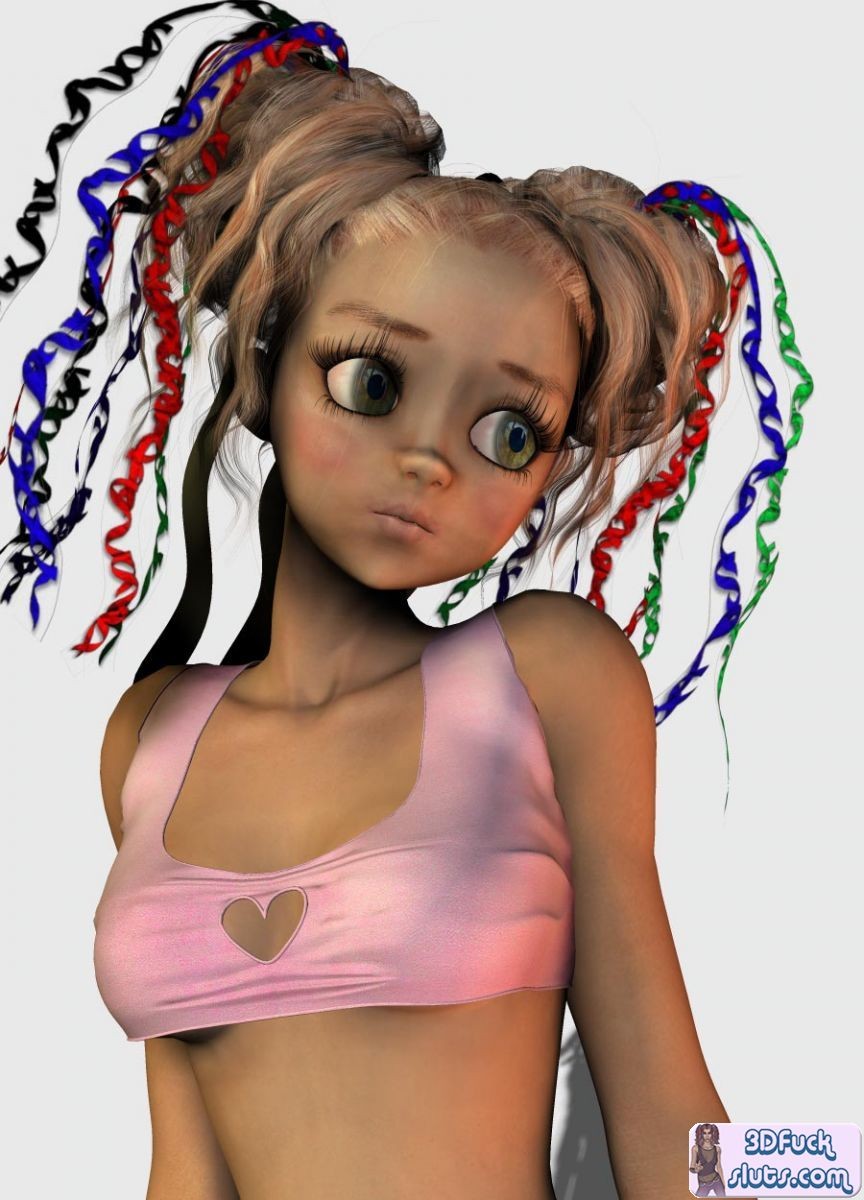 Tímido toon chica joven posando
 #69687574