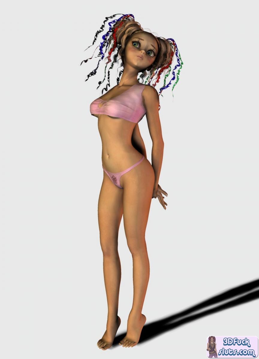 Tímido toon chica joven posando
 #69687594