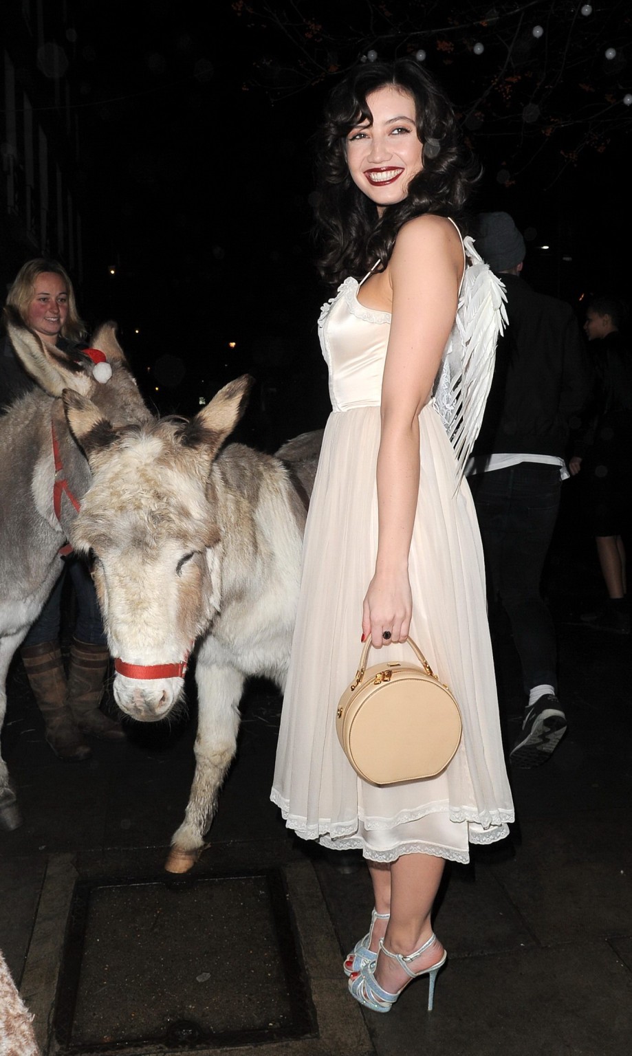 Busty angel Daisy Lowe attending the Love Magazine's Christmas Party in London w #75209821