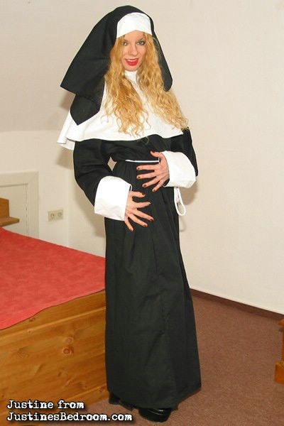 Nun on her knees sucking cock #76109502