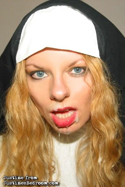 Nun on her knees sucking cock #76109581