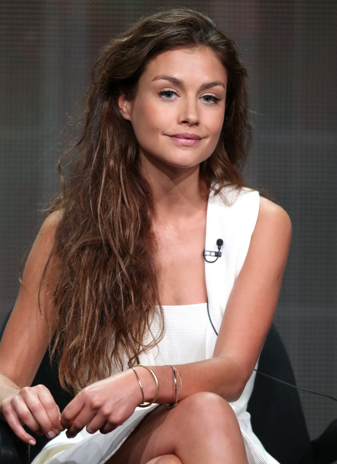 Hannah Ware upskirt and showing big cleavage in a hot white mini dress at 2013 S #75222640