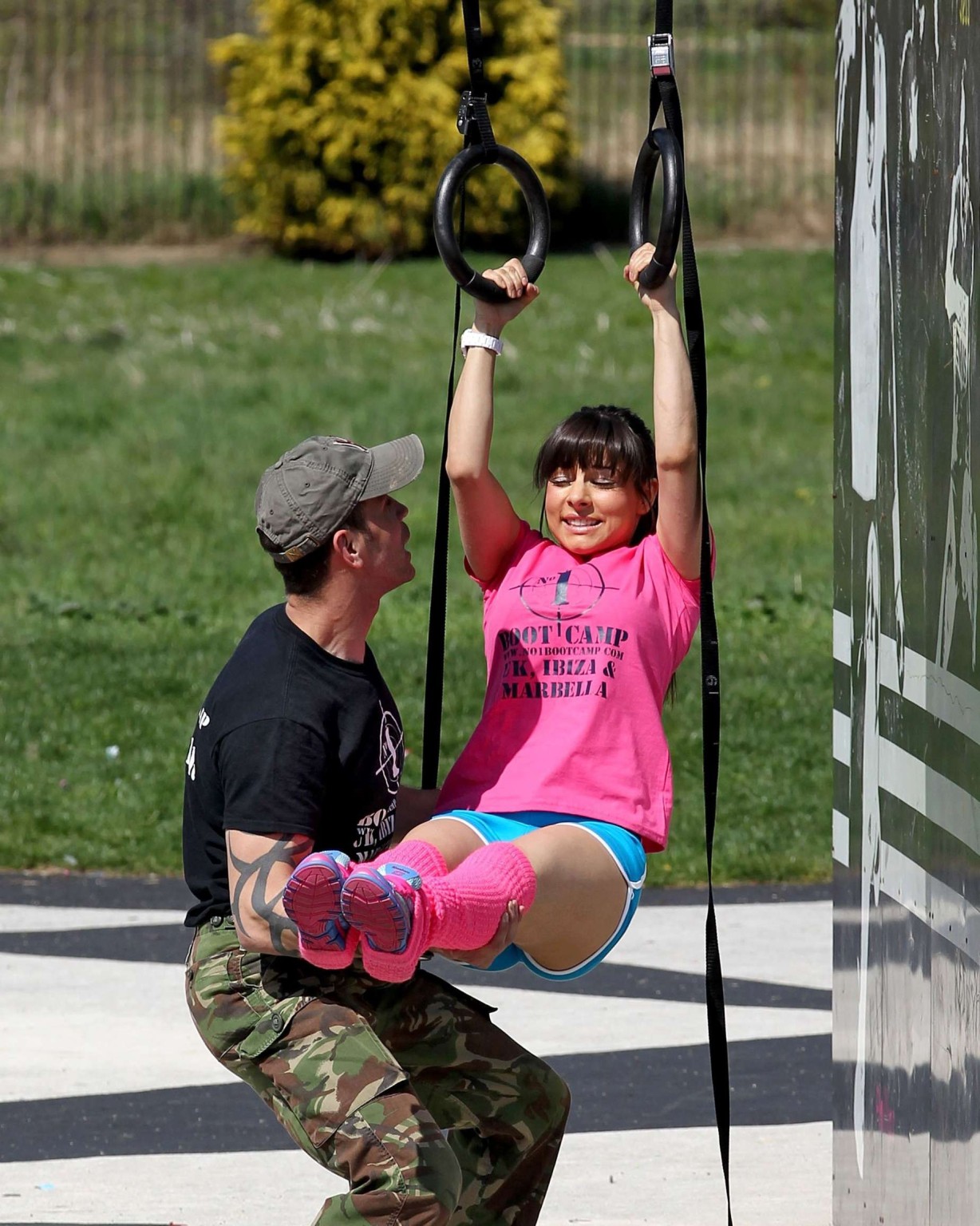 Roxanne Pallett shows off her legs  ass in shorts while working out at the outdo #75232564