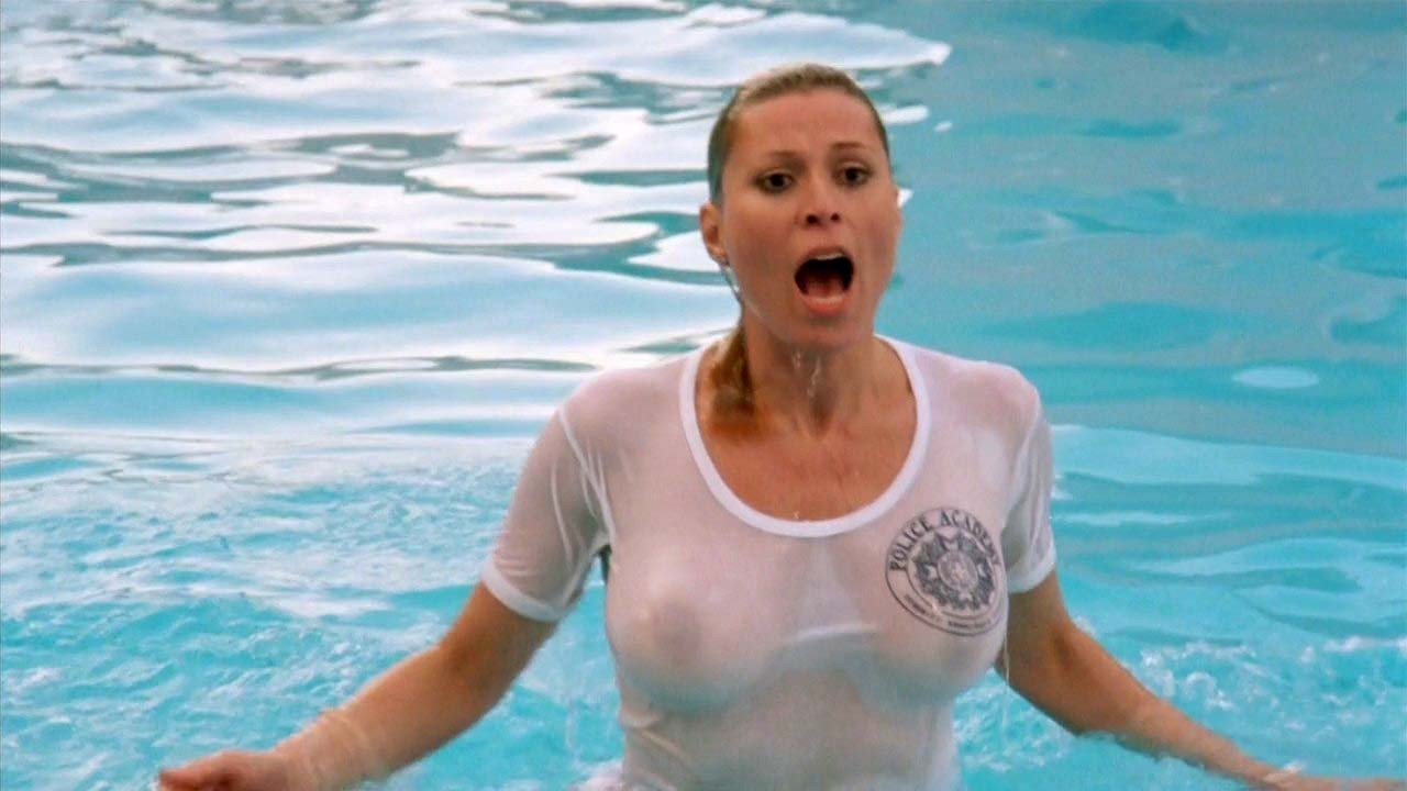 Leslie Easterbrook exposing her nice big boobs in wet see thru shirt #75321391