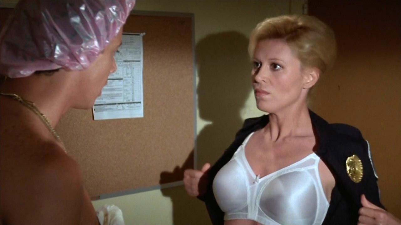 Leslie Easterbrook exposing her nice big boobs in wet see thru shirt #75321424