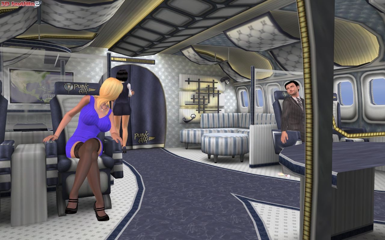 3d animierte Sperma Raub in einem Flugzeug von Blondine
 #69333483