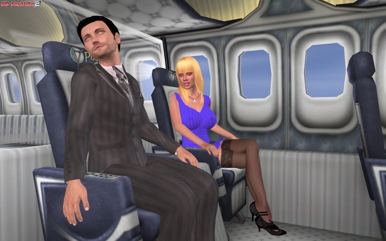 3d animierte Sperma Raub in einem Flugzeug von Blondine
 #69333488