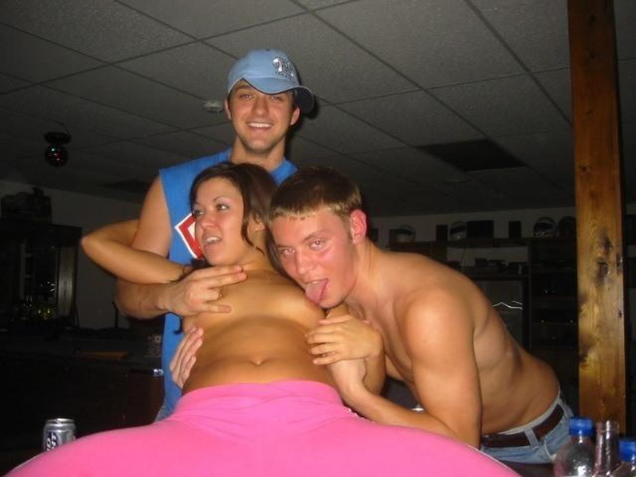 Trashed party babes posing and getting sleazy #77132658