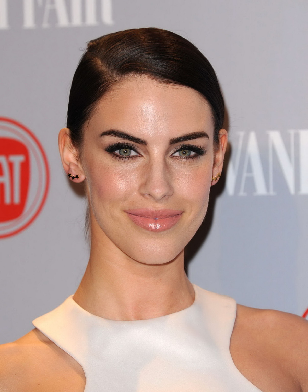 Jessica lowndes braless showing side boob in a tight top and pants at 2014 vanit
 #75203303