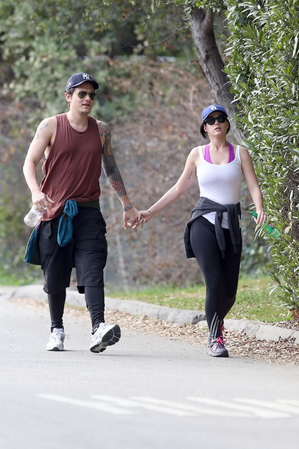 Katy Perry busty  booty wearing tight top and tights while hiking in Los Angeles #75242120
