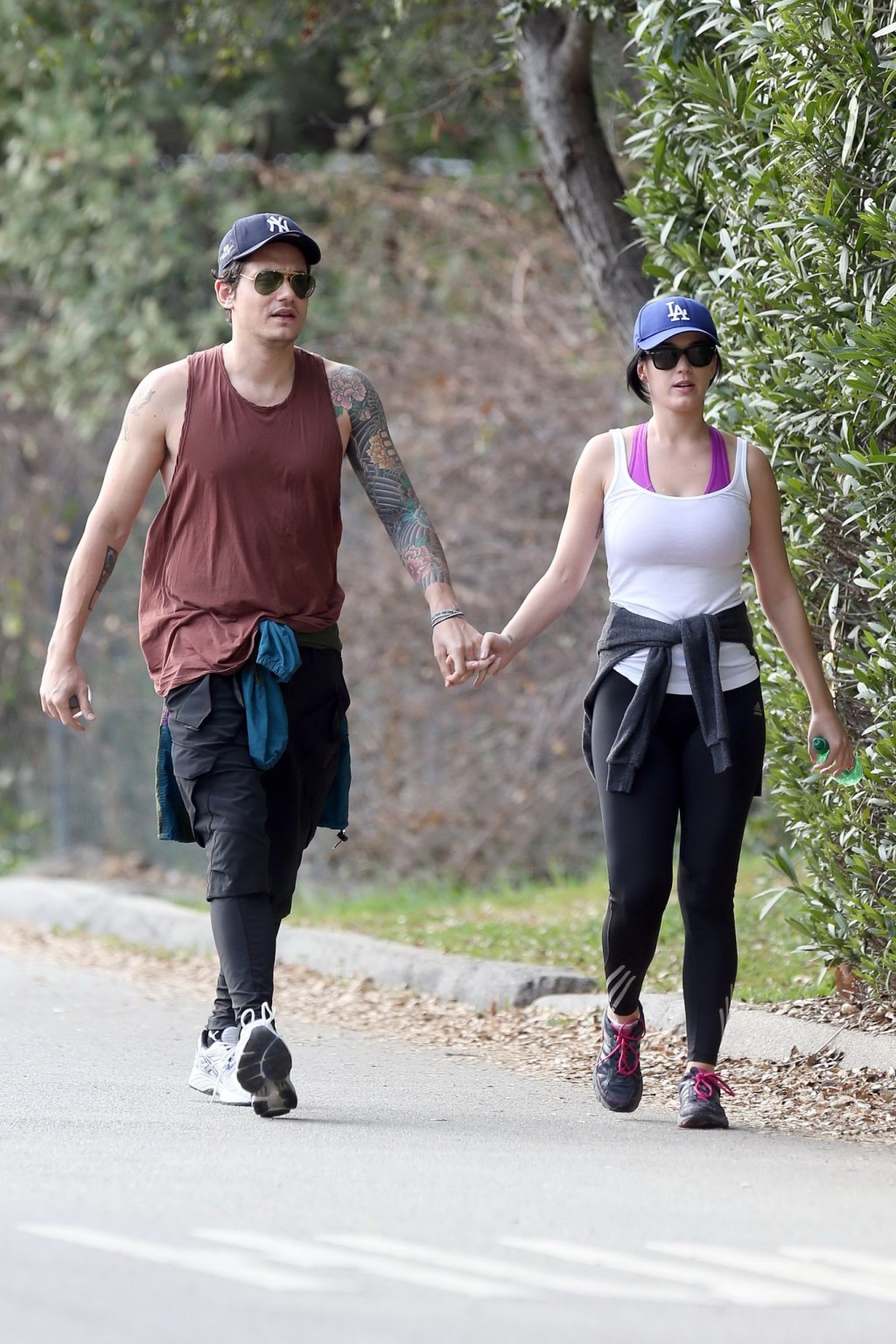 Katy Perry busty  booty wearing tight top and tights while hiking in Los Angeles #75242125