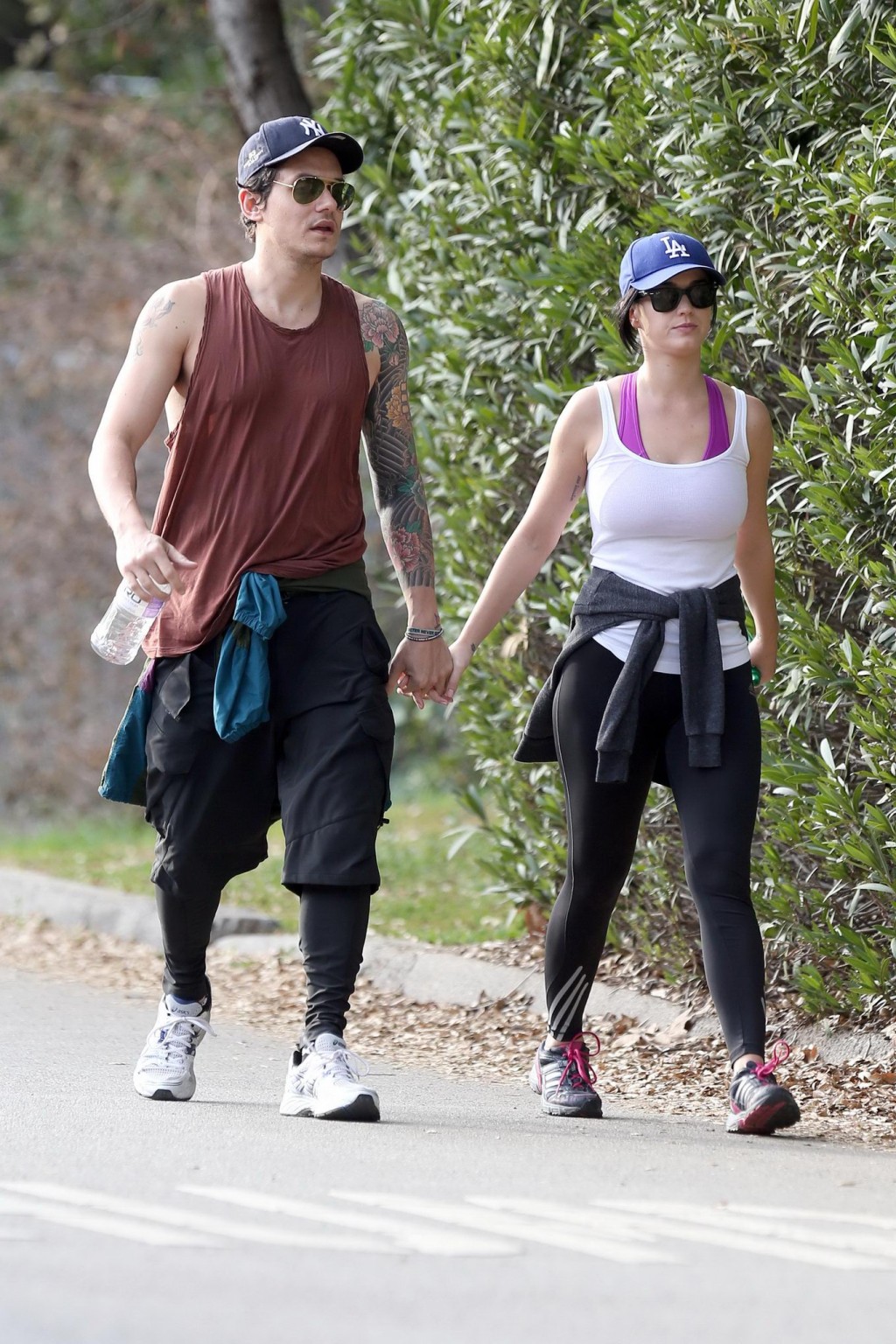 Katy Perry busty  booty wearing tight top and tights while hiking in Los Angeles #75242136