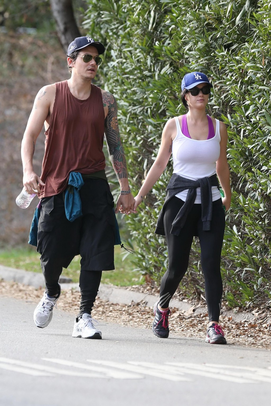 Katy Perry busty  booty wearing tight top and tights while hiking in Los Angeles #75242141