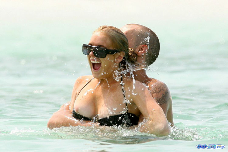 Lindsay Lohan showing her nice tits in see thru #75413617