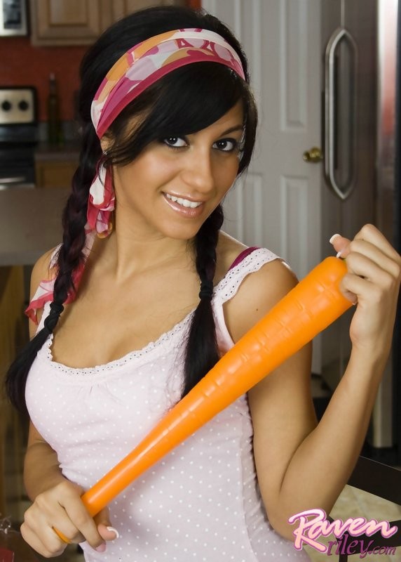 Raven gets horny during easter and plays with a carrot dildo #70578189