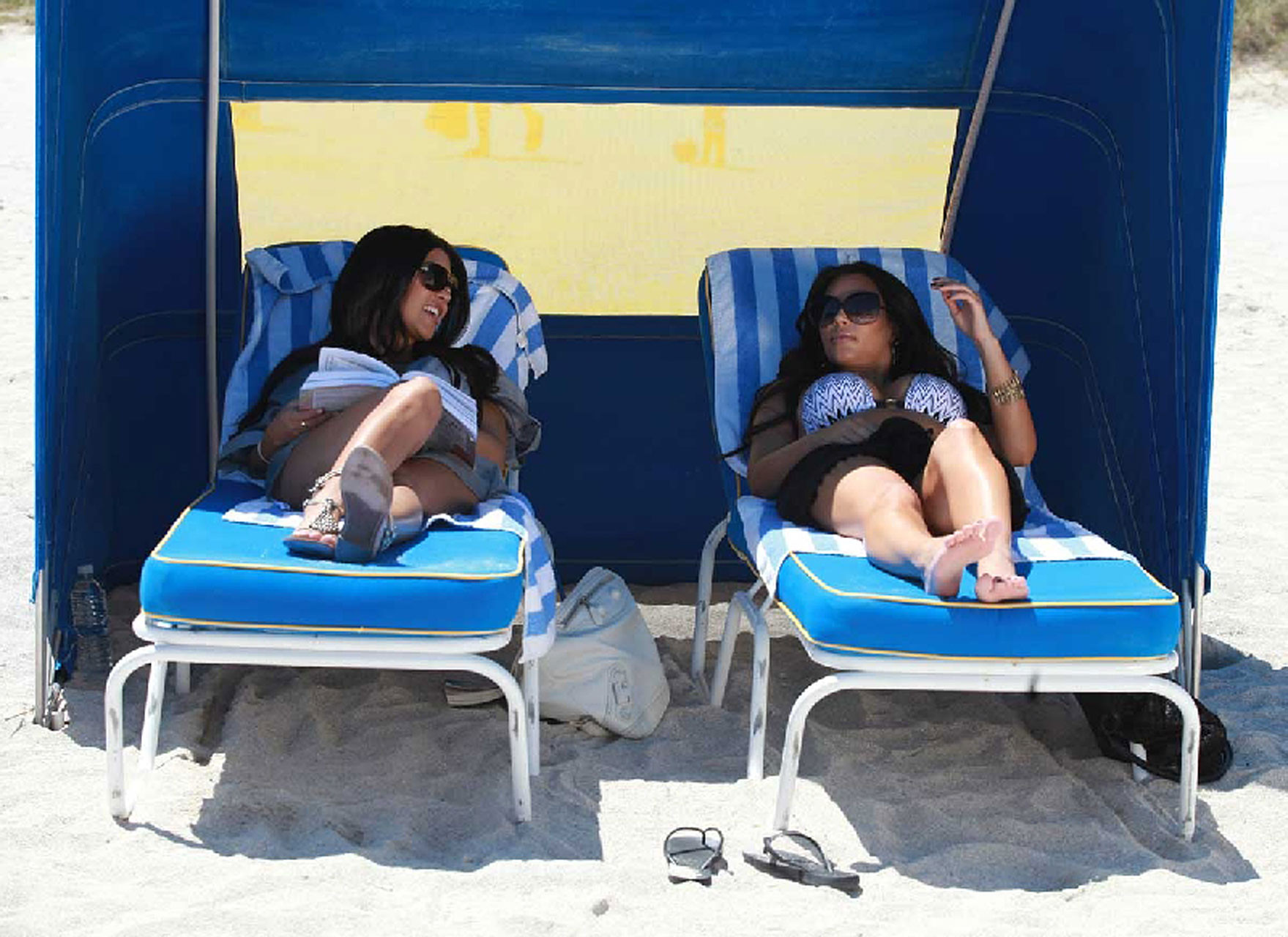 Kim Kardashian showing huge boobs in bikini on beach #75354524