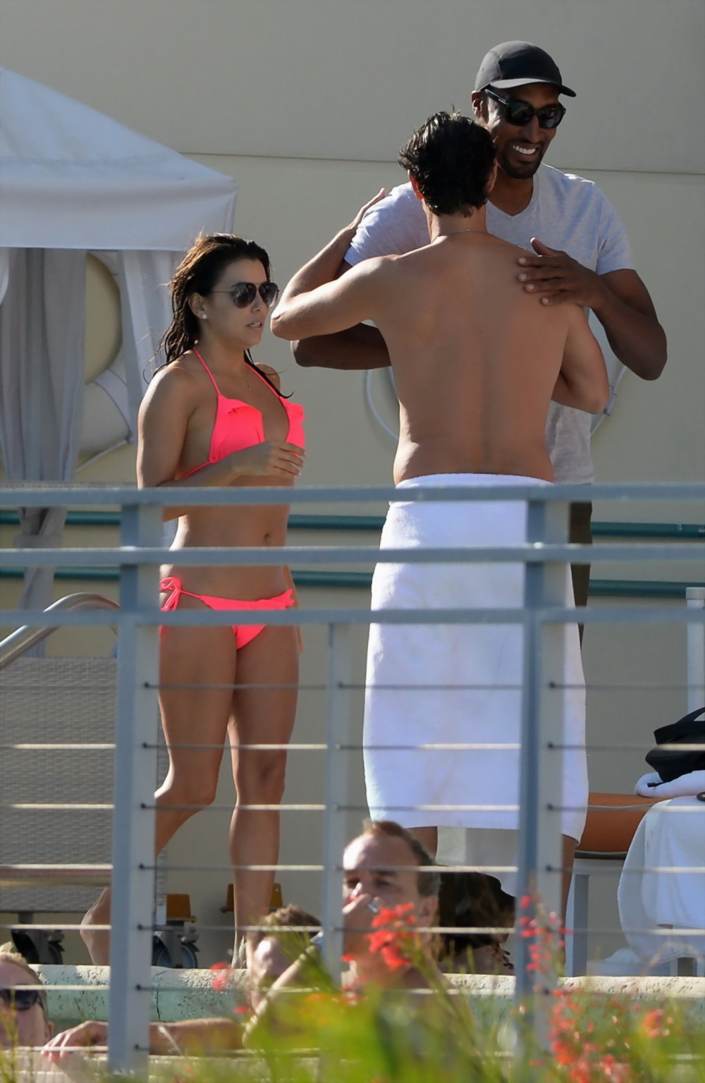 Eva Longoria flaunts her fabulous body in a hot pink bikini poolside in Miami #75167813