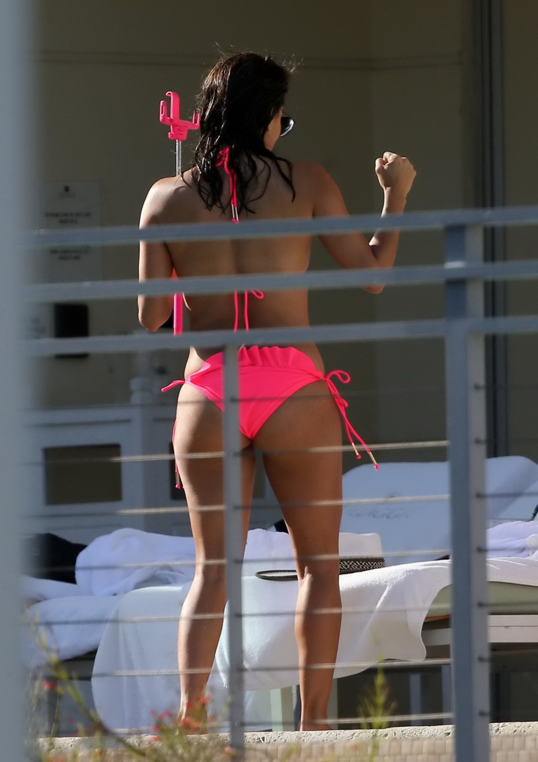 Eva Longoria flaunts her fabulous body in a hot pink bikini poolside in Miami #75167835