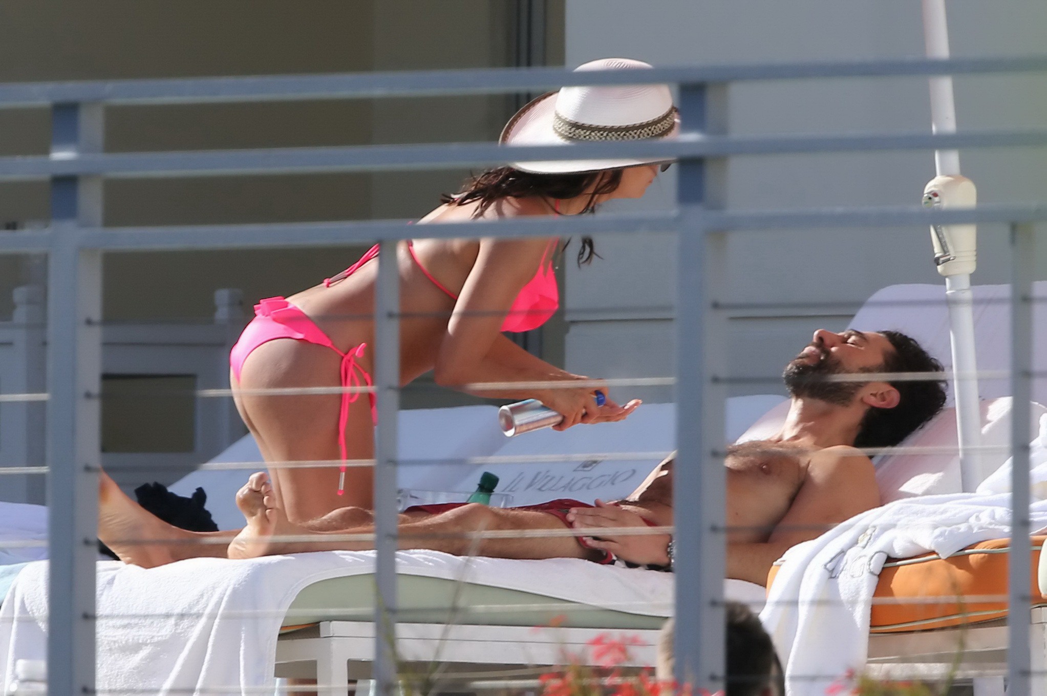 Eva Longoria flaunts her fabulous body in a hot pink bikini poolside in Miami #75167861