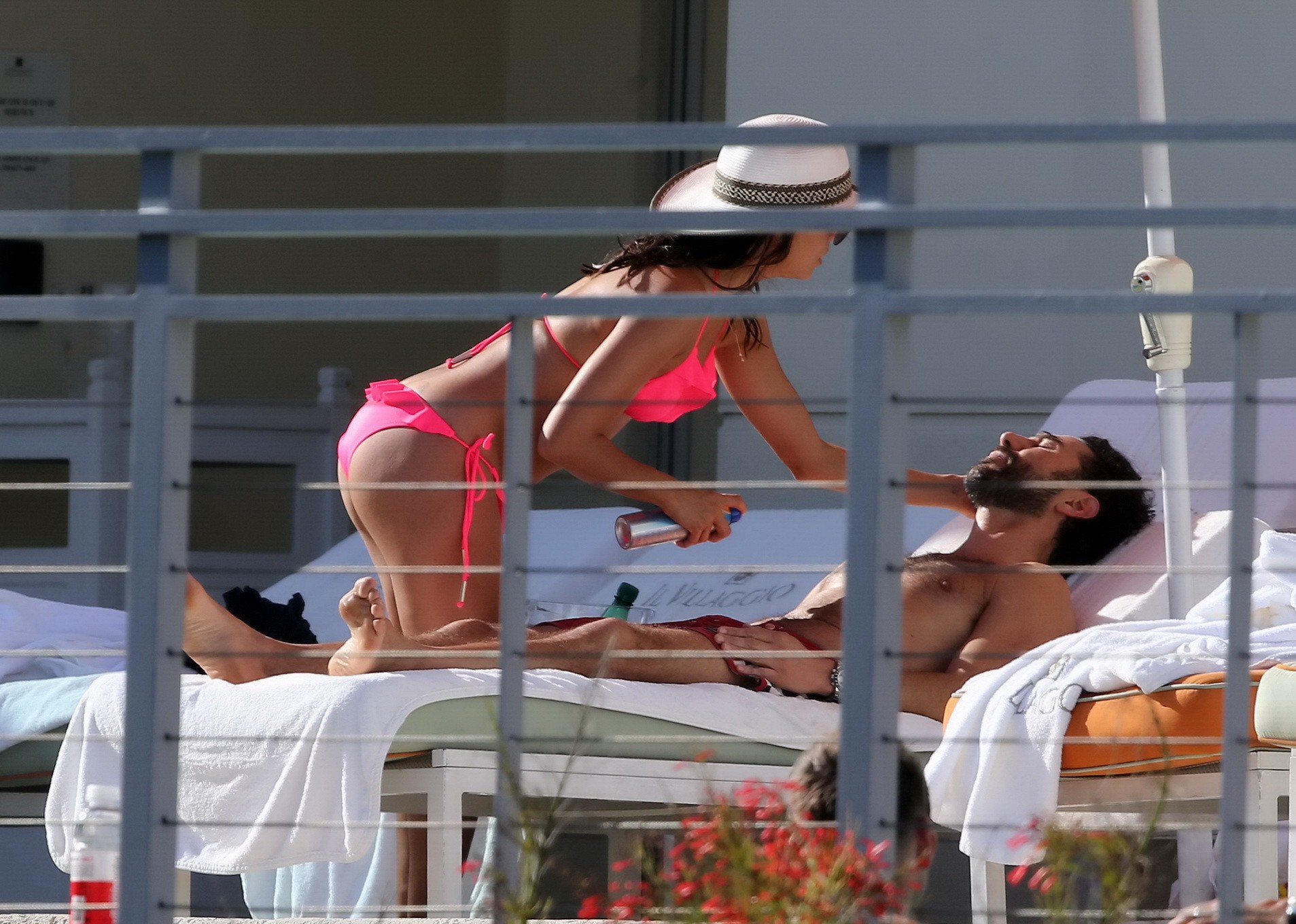 Eva Longoria flaunts her fabulous body in a hot pink bikini poolside in Miami #75167870
