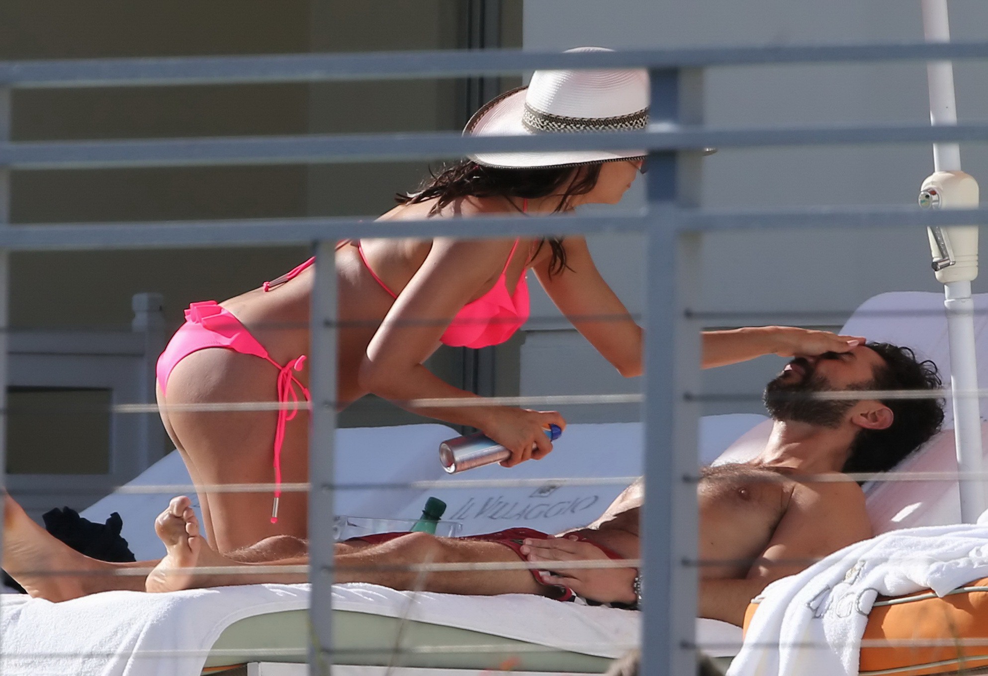 Eva Longoria flaunts her fabulous body in a hot pink bikini poolside in Miami #75167884