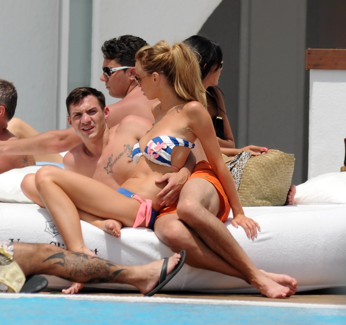 Lauren Pope busty wearing bikini poolside in Marbella #75302690