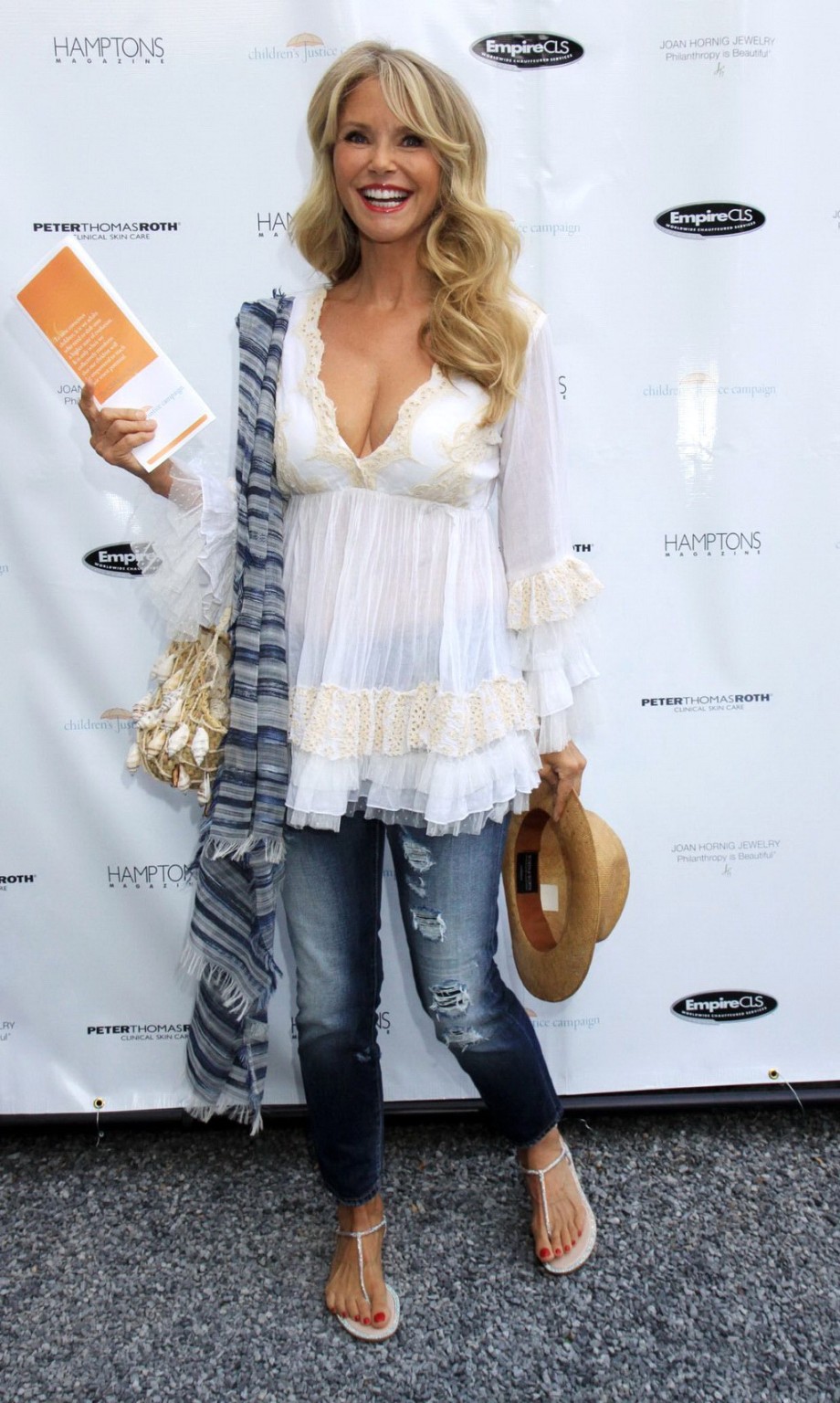 Christie Brinkley showing huge cleavage at the Celebration of The Childrens Just #75188067