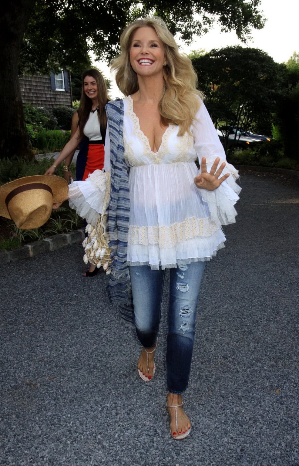 Christie Brinkley showing huge cleavage at the Celebration of The Childrens Just #75188161