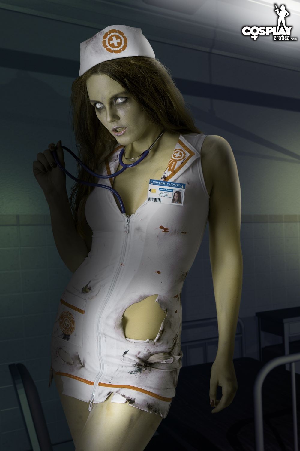 Cosplay featuring Walking Dead zombie in nurse uniform naked #73223919
