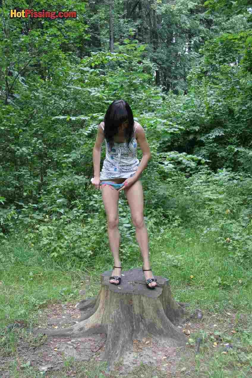 Sexy slut pissing outdoors #76517689