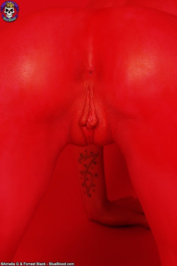 Red devil shows her delicious curves and pussy #72644558