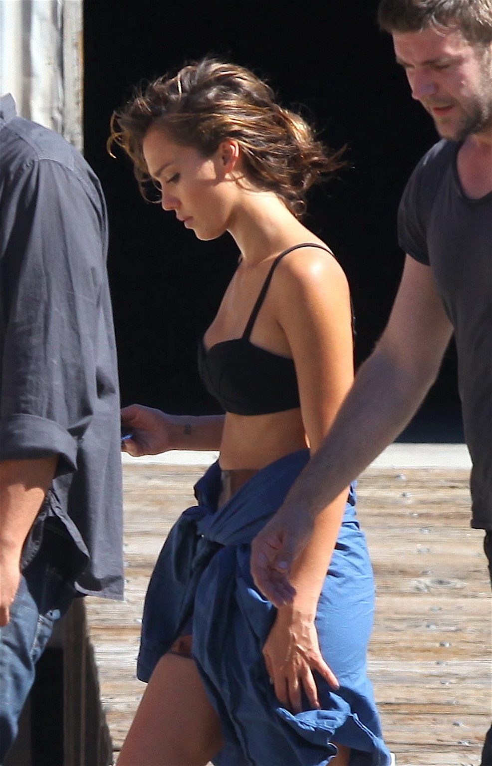 Jessica Alba wearing black bra at the photoshoot in Los Angeles #75335610