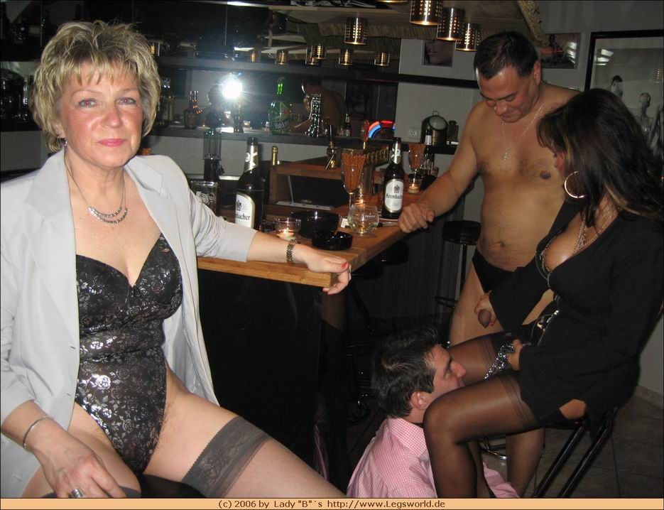 Kinky ladies playing with slaves in swinger club #76634979