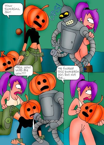 Turanga leela posiert und gibt Kopf an Roboter bender
 #69630013