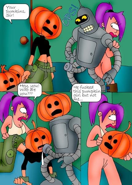 Turanga Leela poses and gives head to robot Bender #69630013