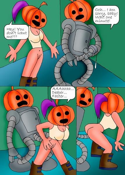 Turanga leela posiert und gibt Kopf an Roboter bender
 #69630027