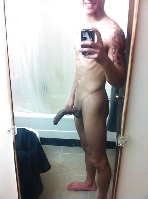 Real amateur guy with huge white penis #75667343
