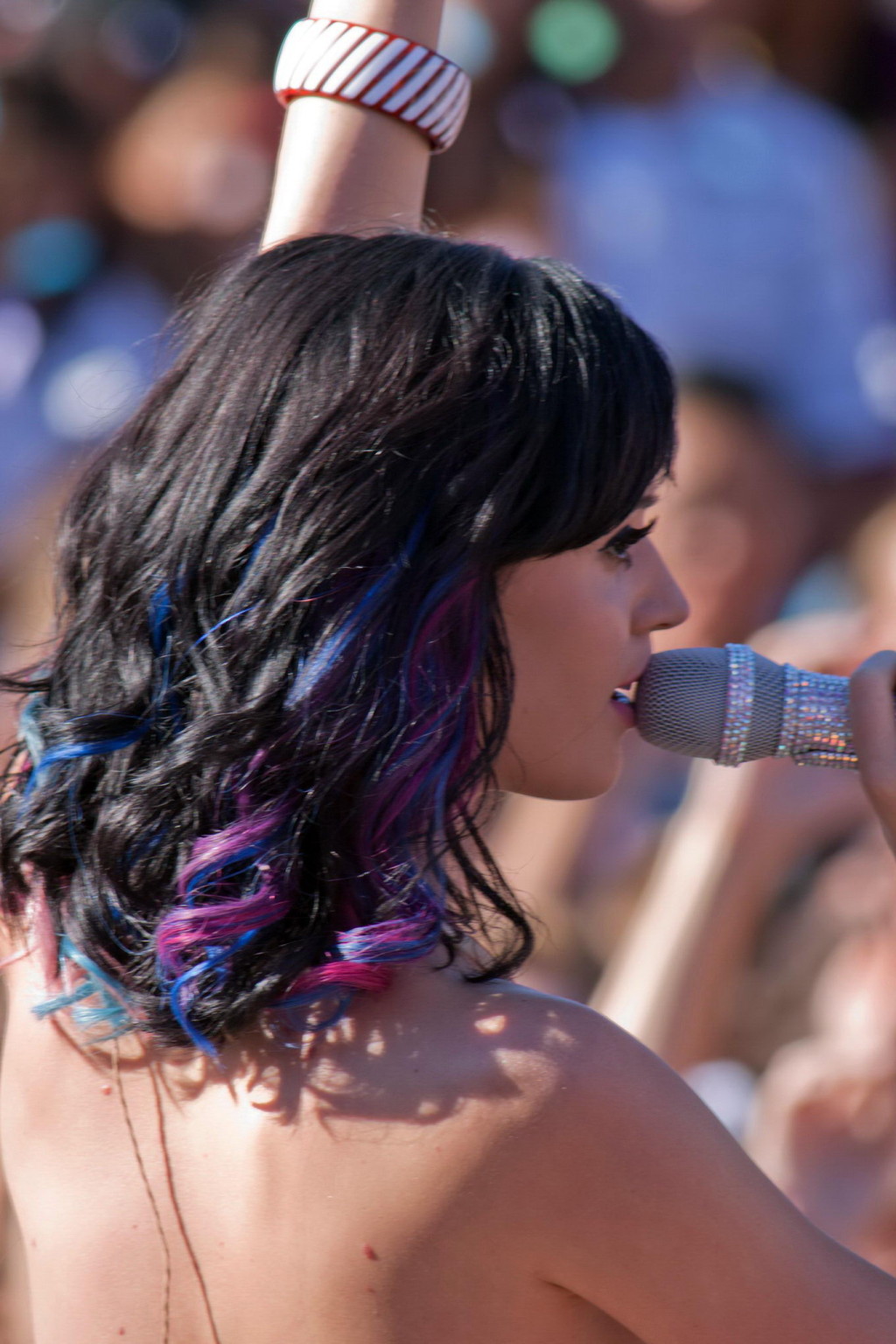 Katy Perry leggy  cleavy in latex dress performing at Dos Pueblos in Santa Barba #75332901