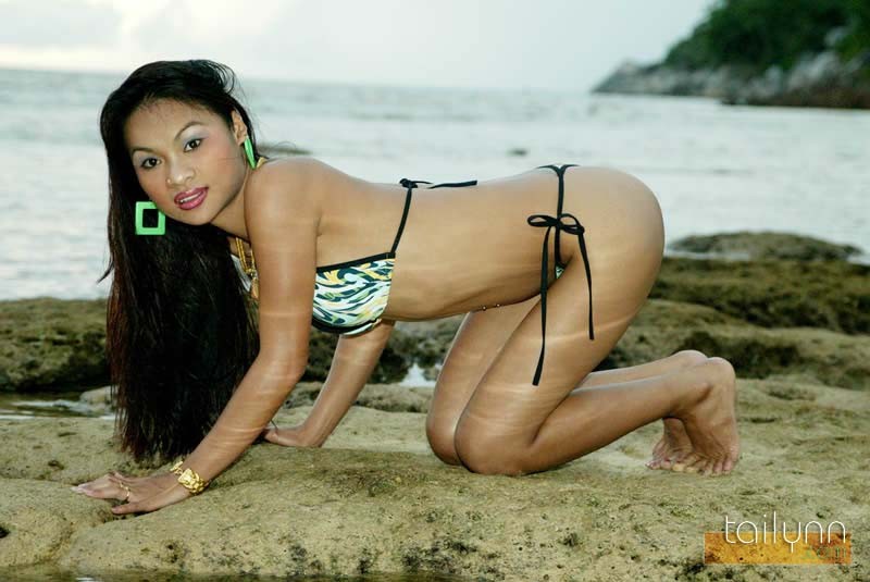 Asian cutie Tailynn posing on a Thai Beach #67824983