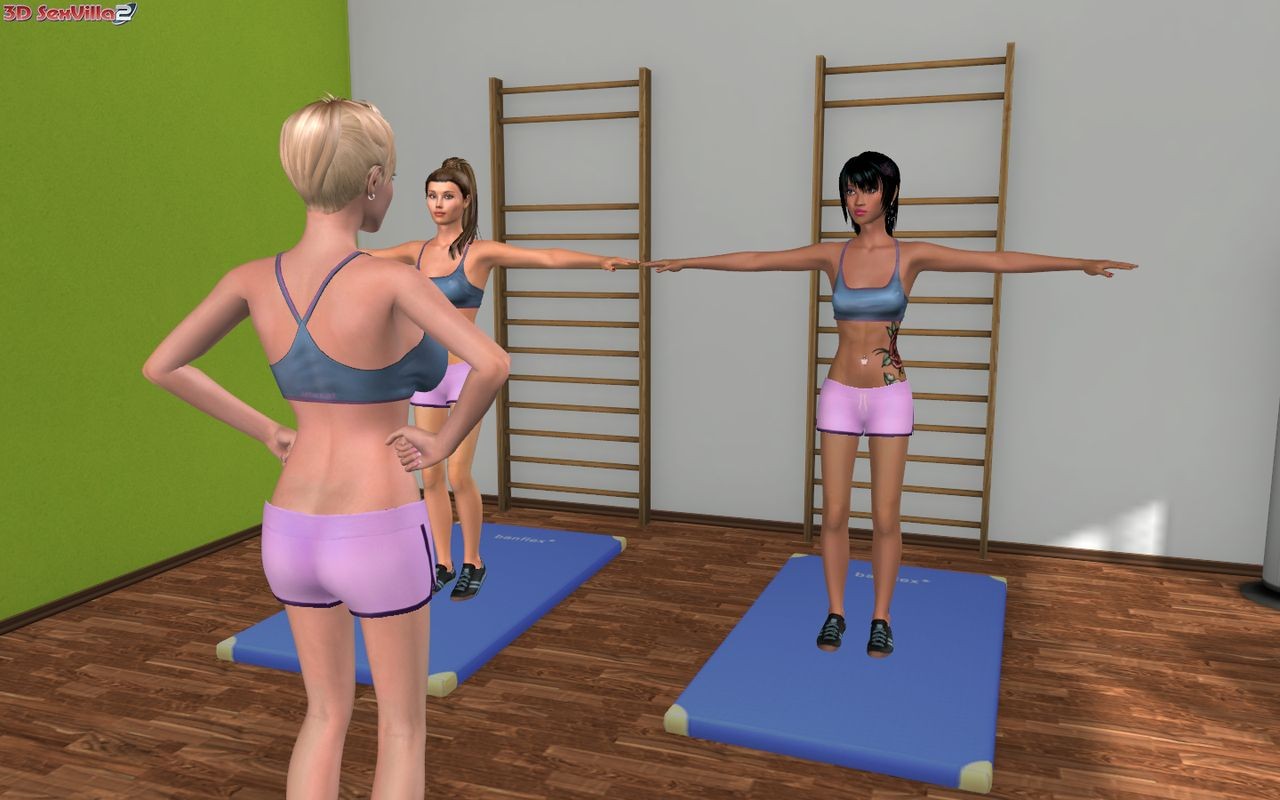 Three horny 3d animated fitness dykes #69352575