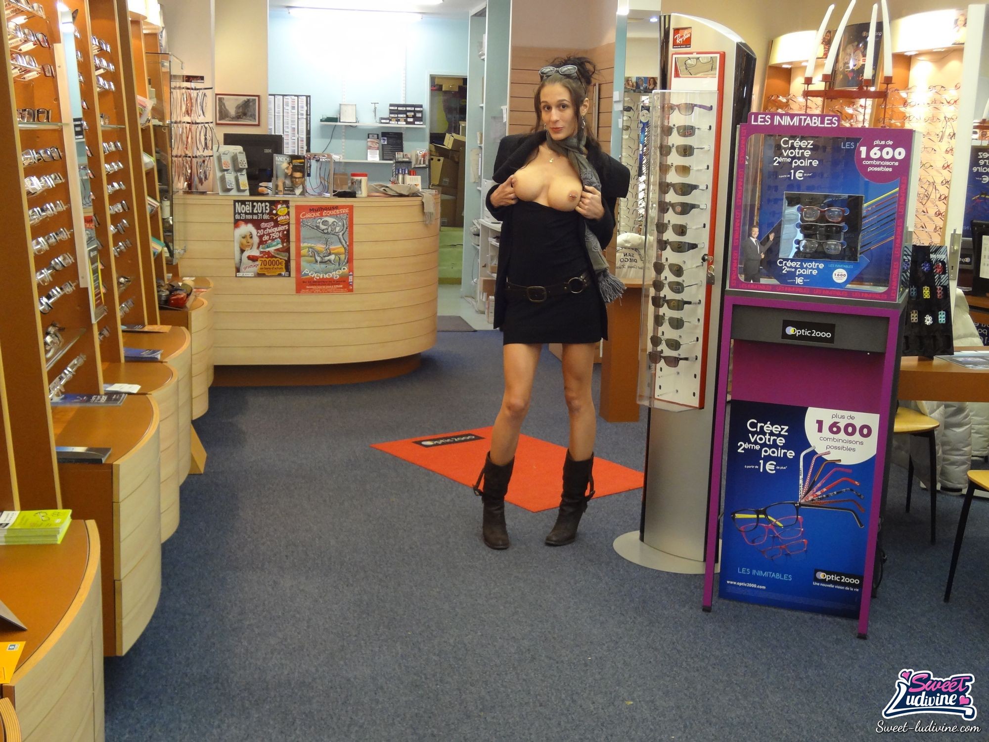 Babe flashing in store #74658650