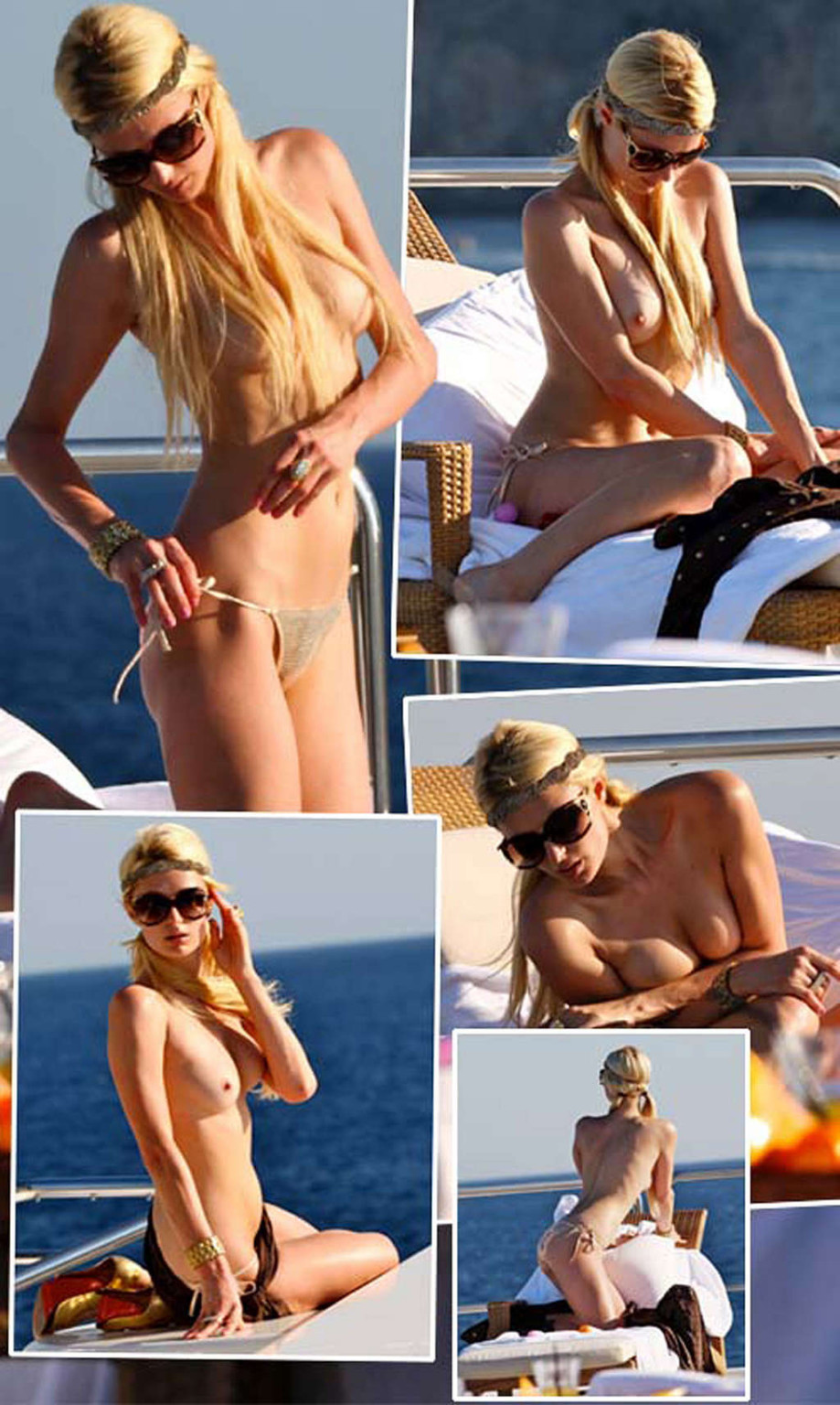 Paris hilton another topless sunbathing on yach and party in bikini on beach 
 #75340181
